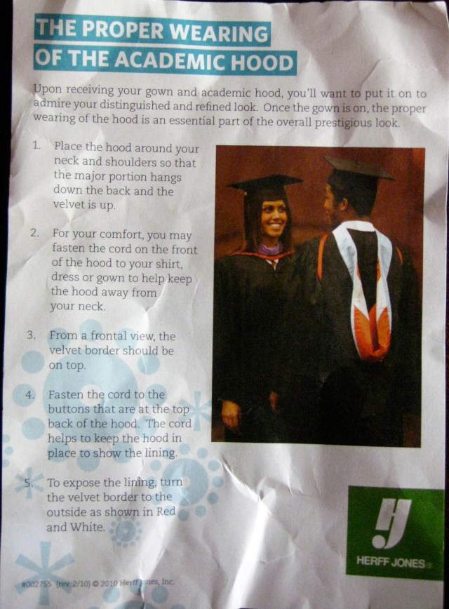 “The proper wearing…” The only thing you should be wearing properly is a habit. Don’t get your panties in a bunch. “Fasten the cord…” That’s fastenating! “From a frontal view…” More like full-frontal, heh heh “To expose the lining, turn the velvet border to the outside as shown in Red and White.” To expose yourself, spread your legs… show the Red, White, Pink, and Stink. Srsly, guys. Why are ‘Red’ and ‘White’ capitalized? Are colors God? Yisss. Baruch atah adonai. Ohhh, Jeez, I’m gonna hell.  