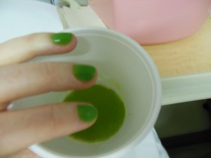 green puke close up