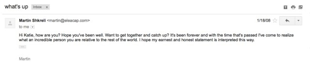 Martin Shkreli Email Redacted